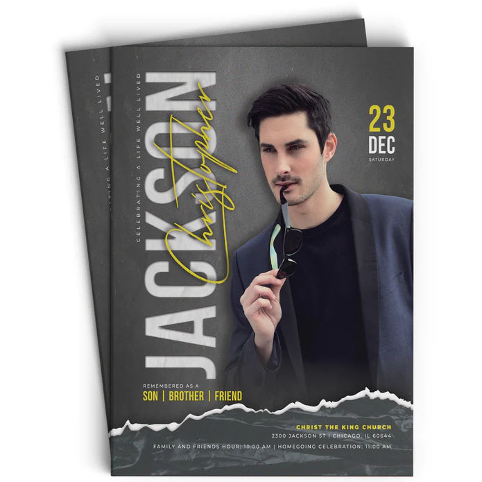 #103MP Modern Grey Memorial Program Design