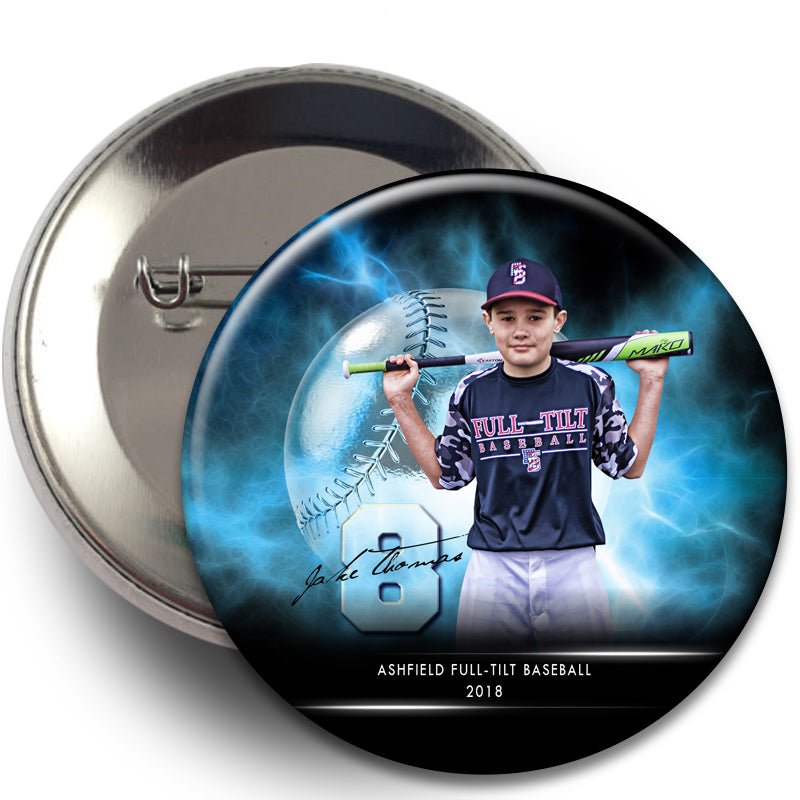 18B - Electric Explosion Baseball Button