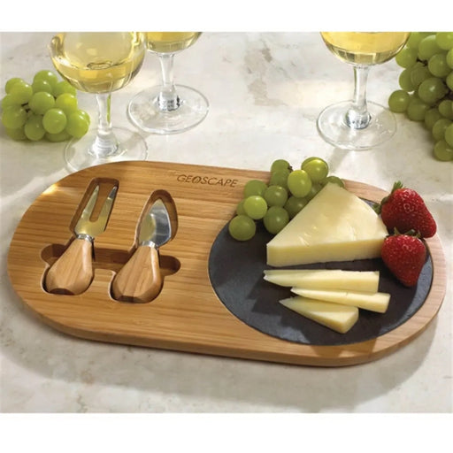 Bamboo and Slate Cheese Set