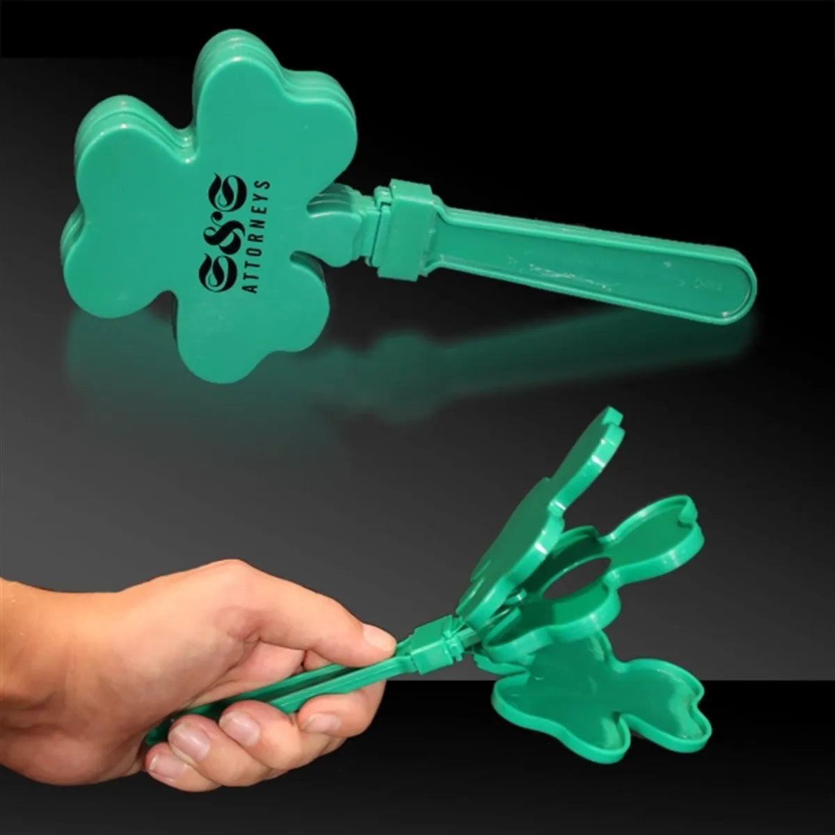 Green Shamrock Hand Clapper
