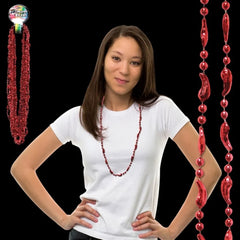 Red Chili Pepper Bead Necklace