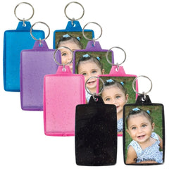 Translucent Sparkle Snap-In Key Tag — 2 1/4" x 3 1/2"