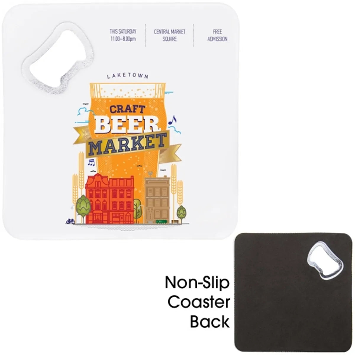 Square Bottle Opener Coasters