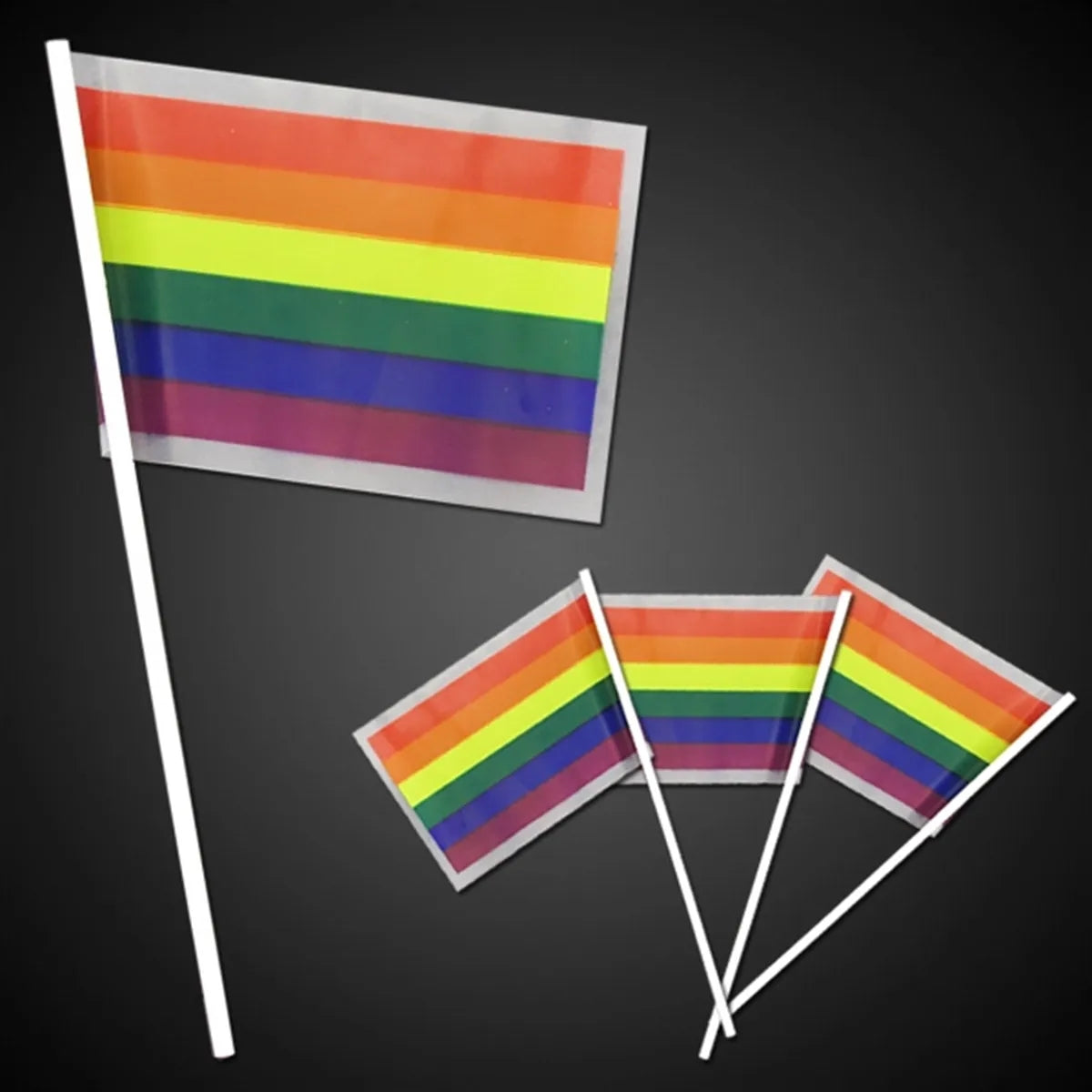 Rainbow Plastic Flag 4" x 6"