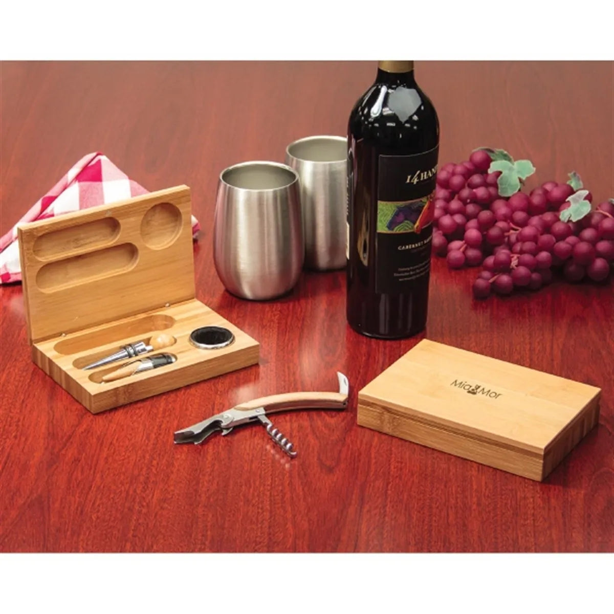 Bamboo Wine Tool Set — 6.25" x 1.25"