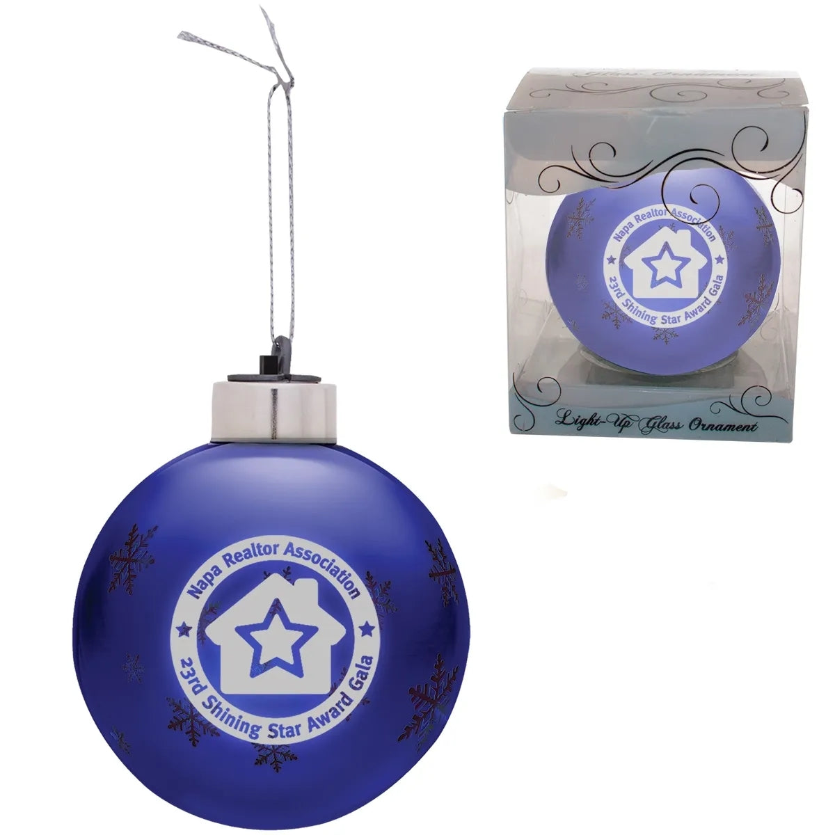Light Up Glass Holiday Christmas Tree Ornament