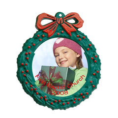 Snap-In Photo Holiday Christmas Tree Wreath