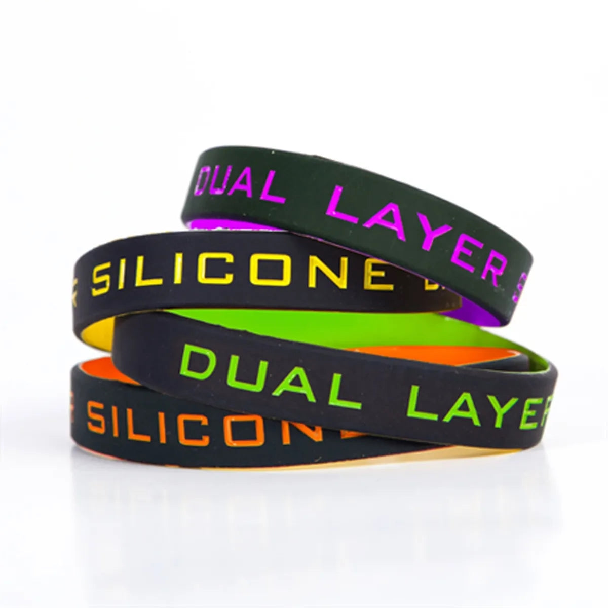 1/2" Rush Dual Layered Silicone Wristband