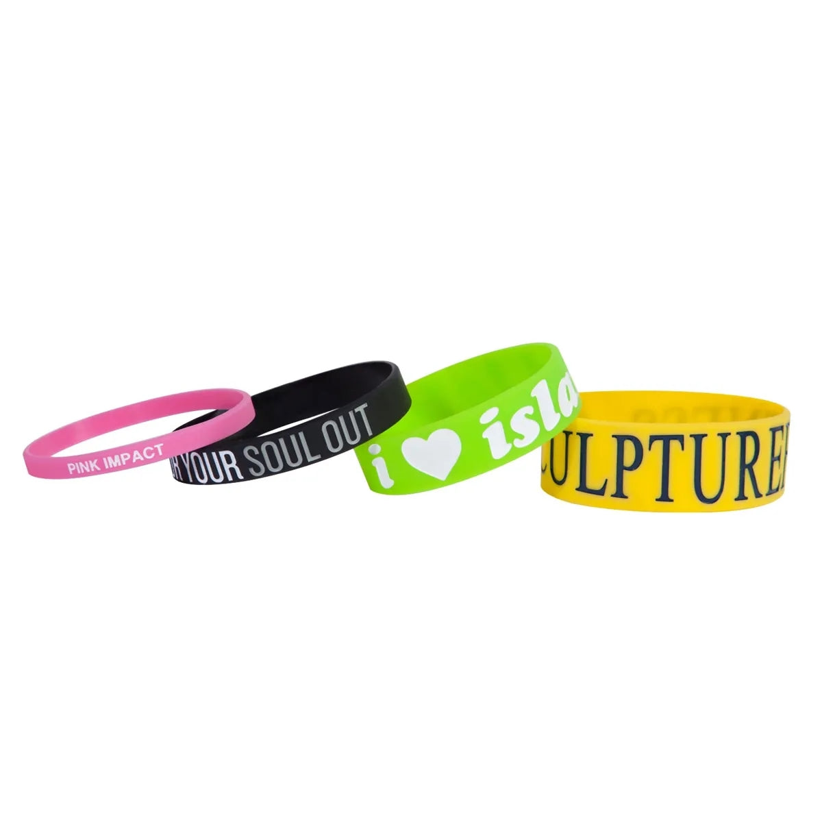 1" Rush Debossed Silicone Wristband with Colorfill