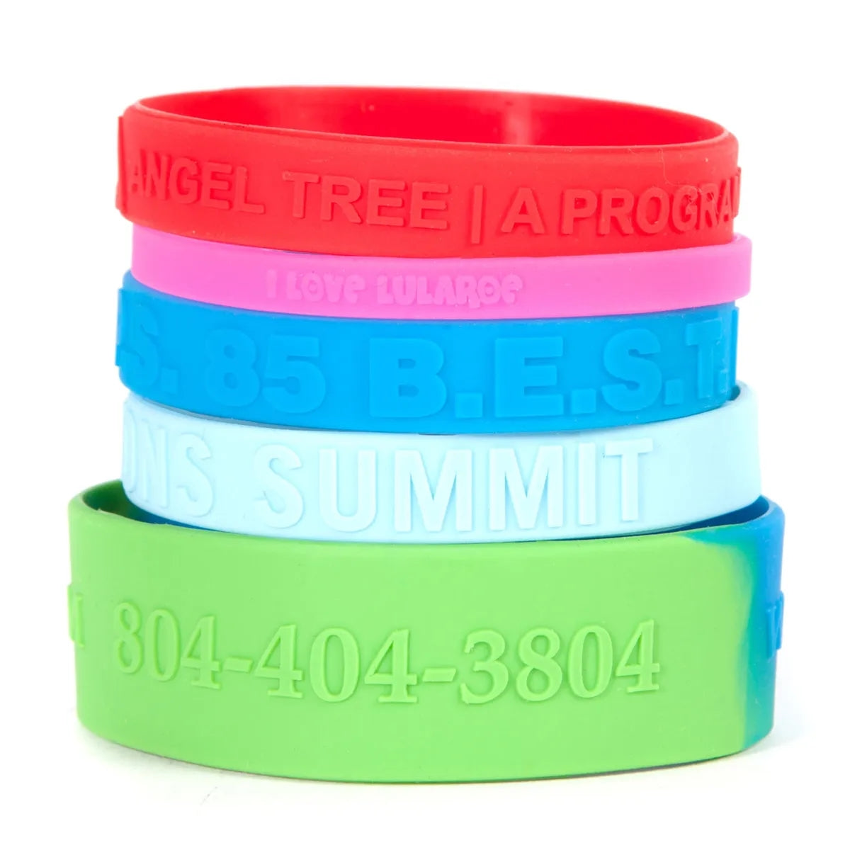1/2" Embossed Silicone Wristband