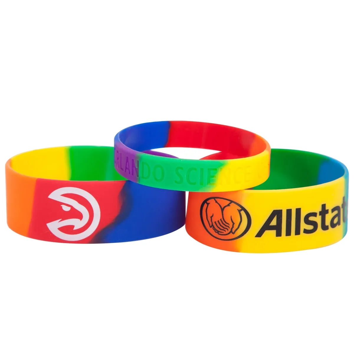 1/2" Rush Segmented Rainbow Silicone Wristband
