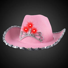 Flashing Pink LED Cowboy Hat
