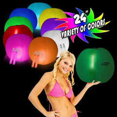 Inflatable Beach Ball 24" with Two Glow Sticks