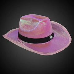Light-Up Iridescent Cowboy Hat — Pink