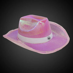 Light-Up Iridescent Cowboy Hat — Pink