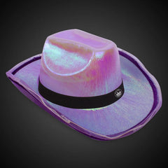 Light-Up Iridescent Cowboy Hat — Purple