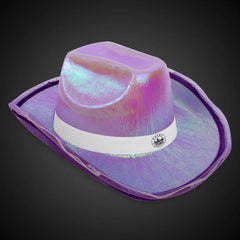 Light-Up Iridescent Cowboy Hat — Purple