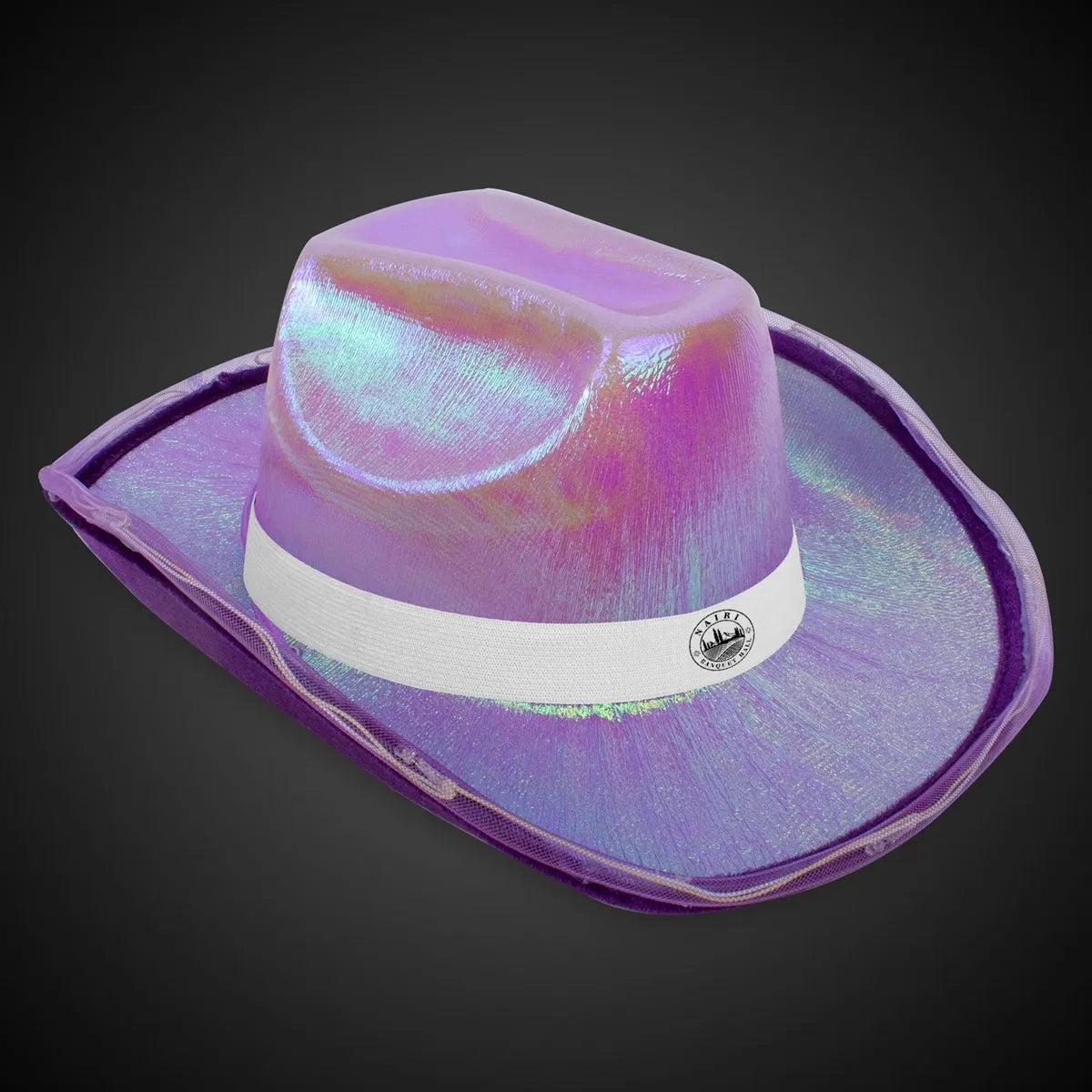 Light-Up Iridescent Cowboy Hat — Purple