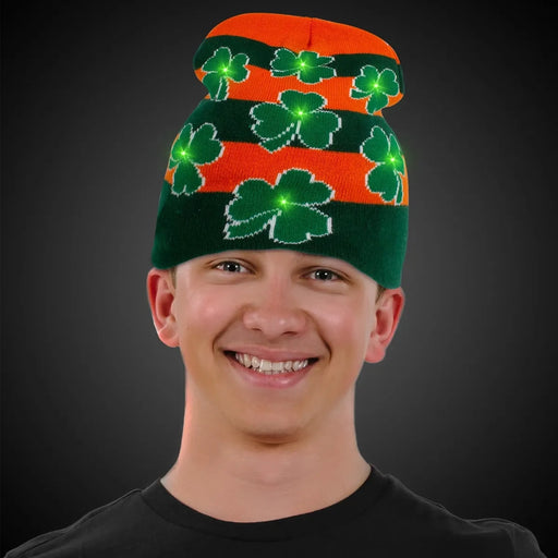 Light-Up Clover Knit Hat