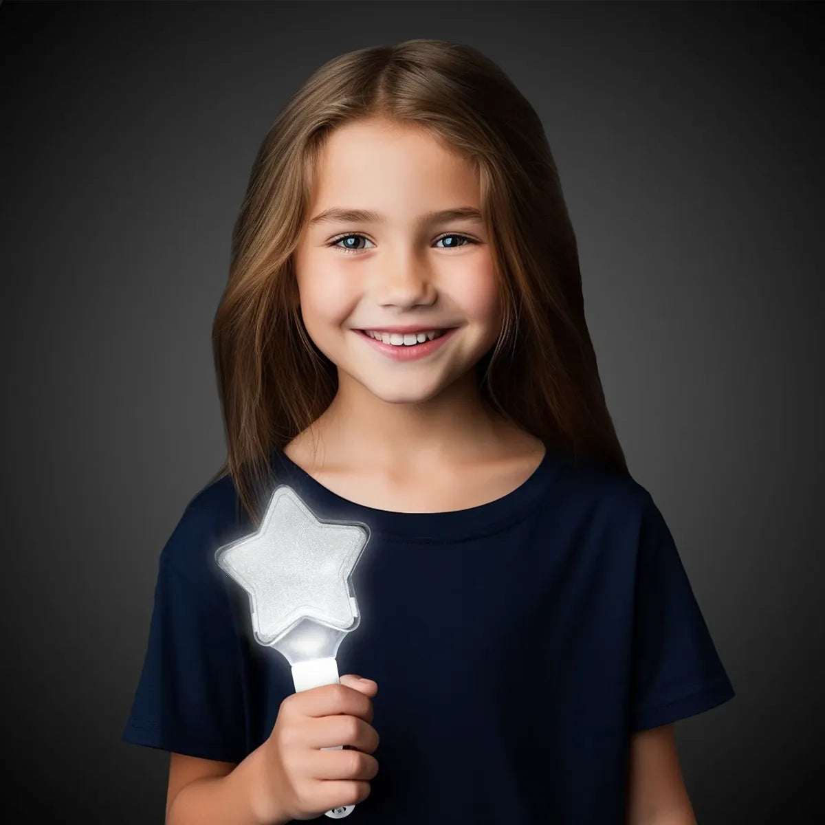 Light-Up White Star Wand 9"