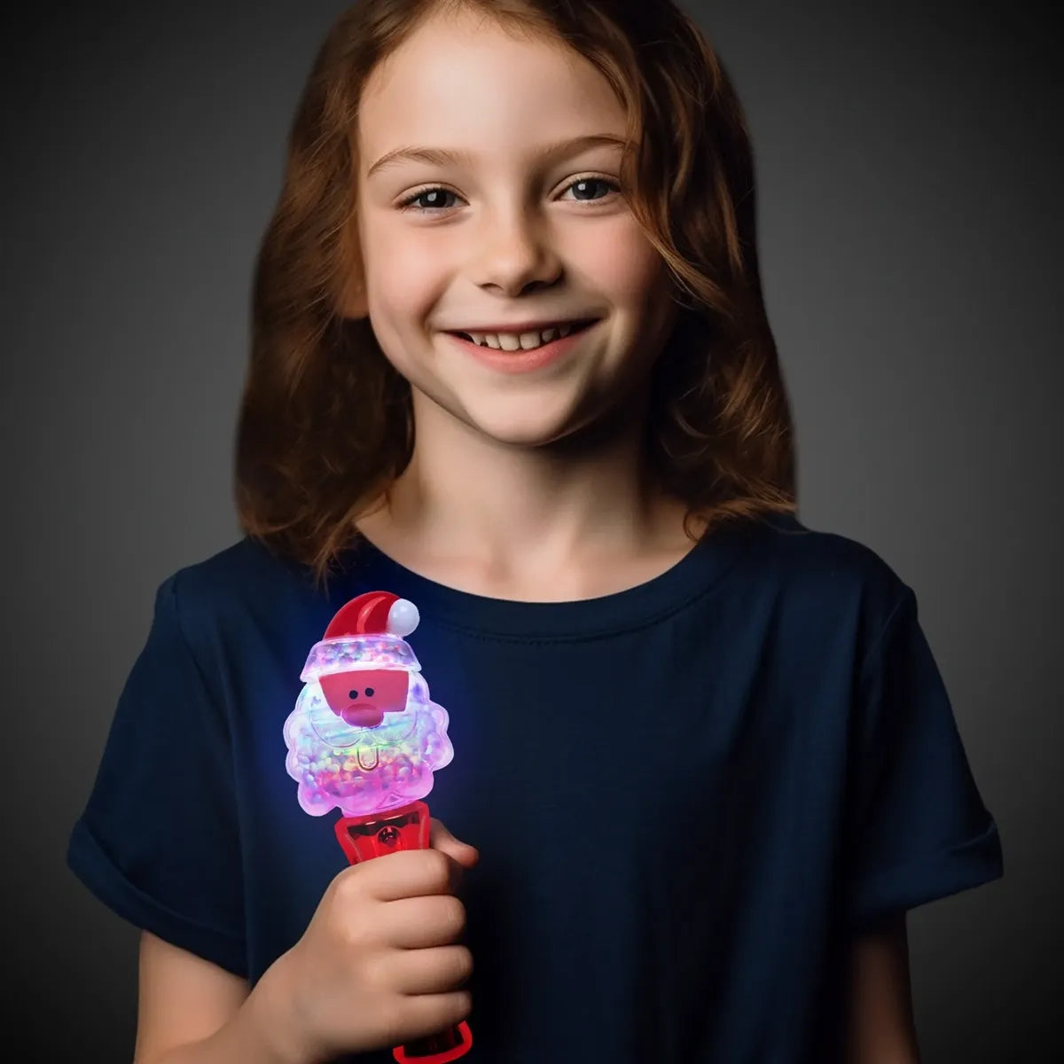 Light-Up Santa Spinner Wand 7.5"