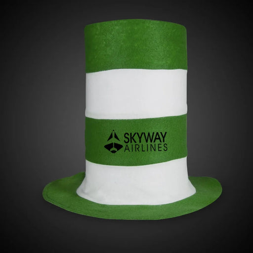 Green & White Stovepipe Top Hat