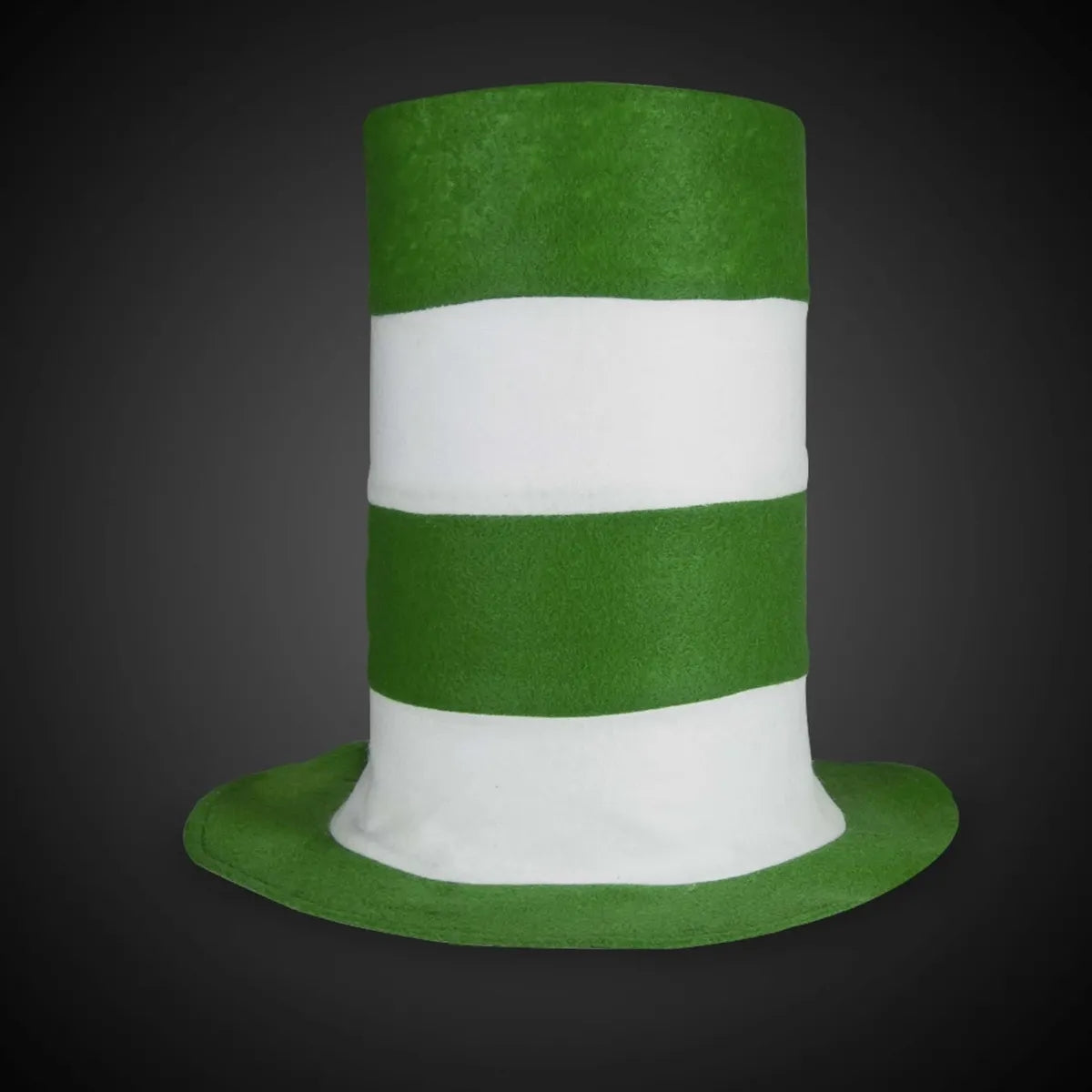 Green & White Stovepipe Top Hat