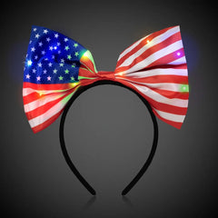Light-Up USA Flag Bow Headband