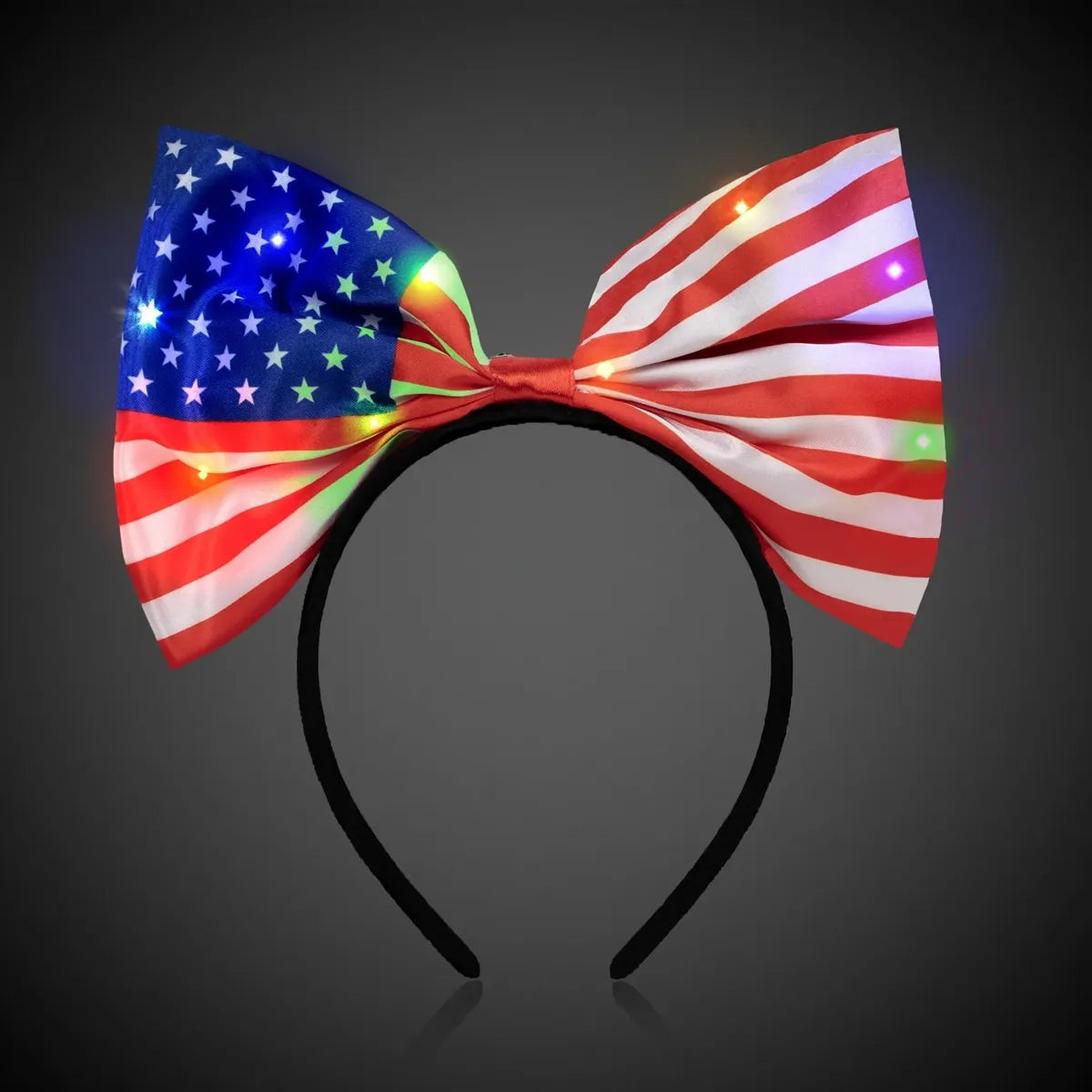 Light-Up USA Flag Bow Headband