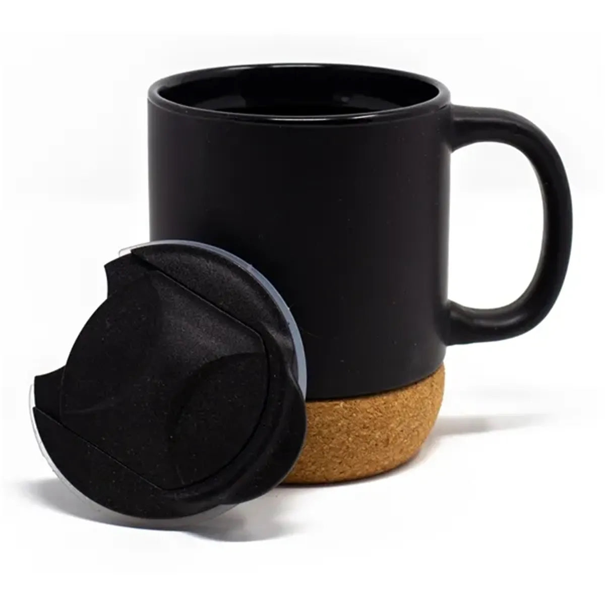 12 oz. Cork-Ceramic Mug w/ Lid