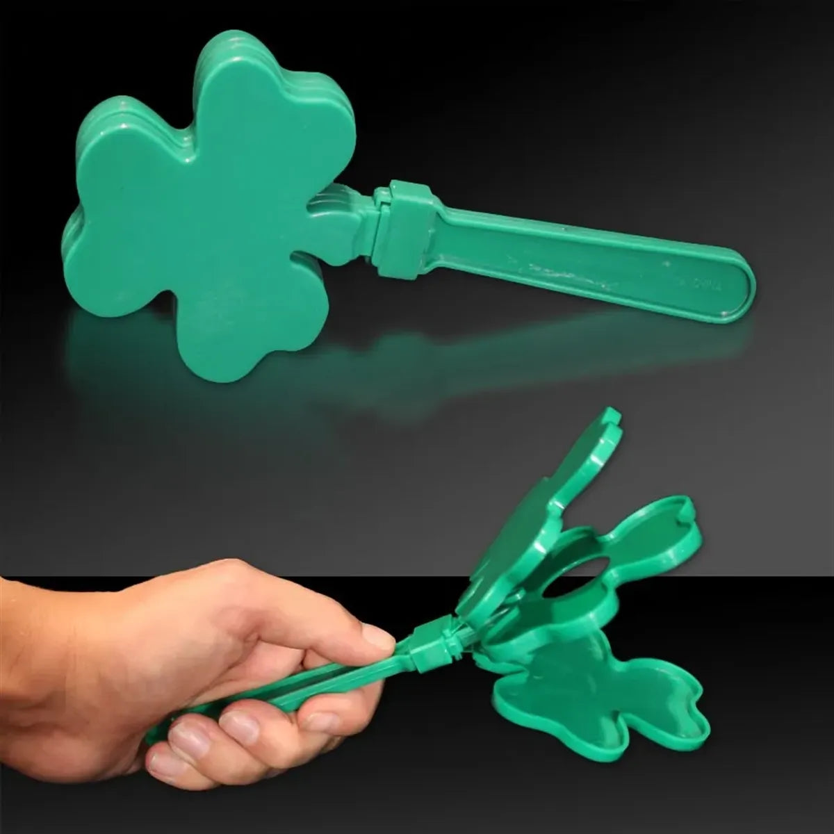 Green Shamrock Hand Clapper