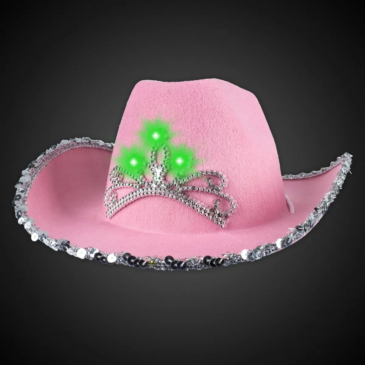 Flashing Pink LED Cowboy Hat