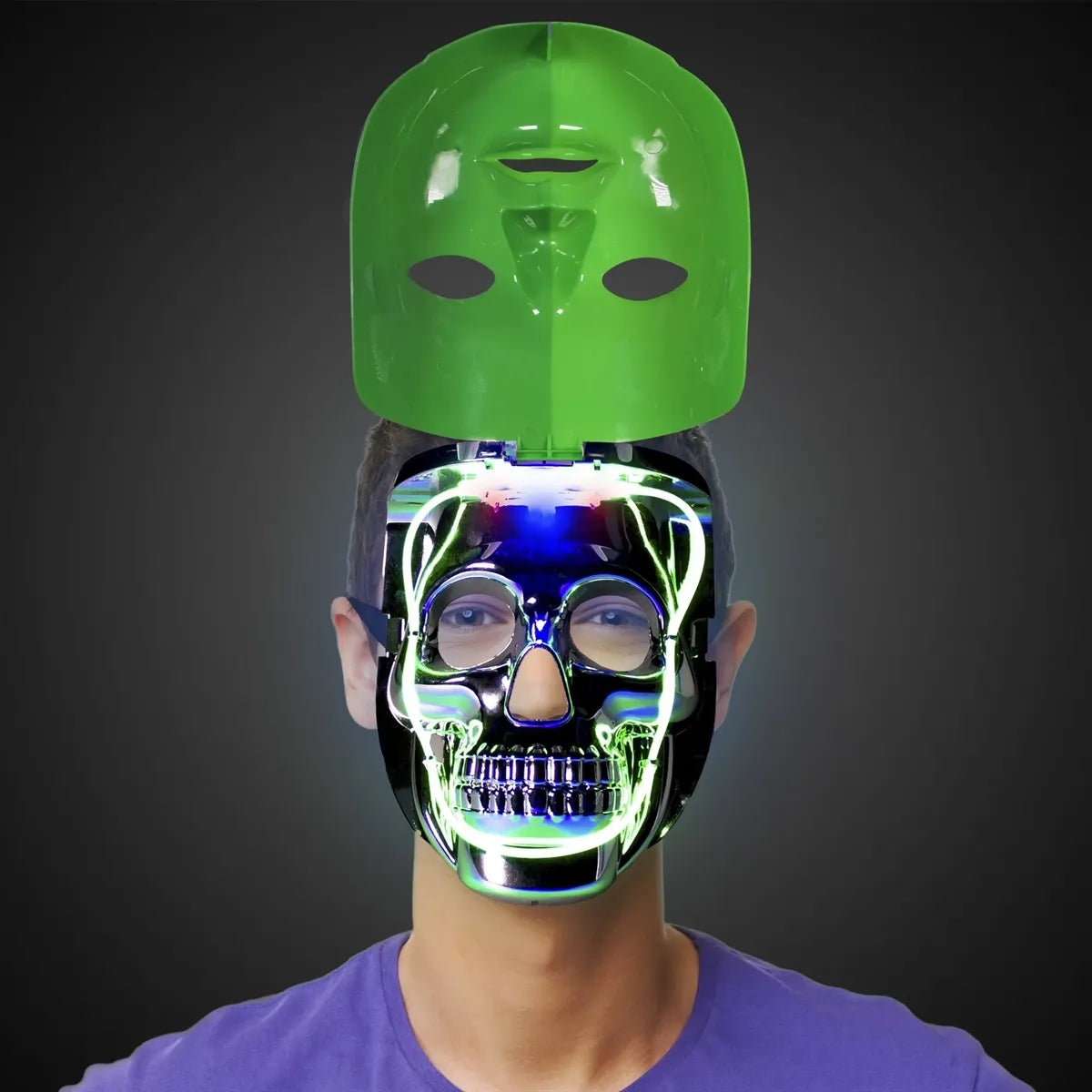 Mardi Gras Light-Up Double Face Mask