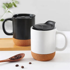 12 oz. Cork-Ceramic Mug w/ Lid