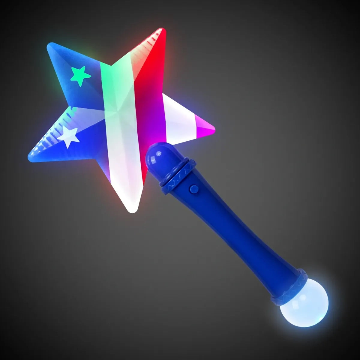 Light-Up USA Star Wand 10"