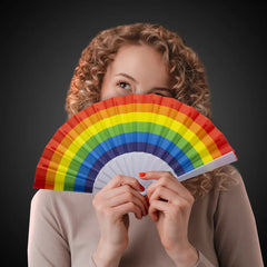 Rainbow Folding Fan 9"