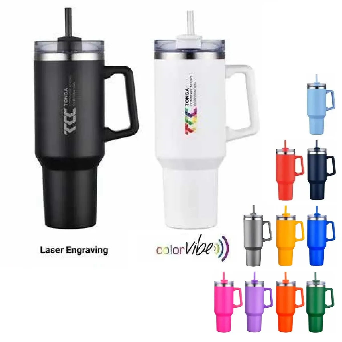 40 oz Vacuum Mug with Straw