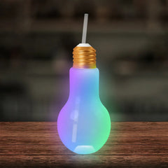 Light-Up Light Bulb Cup with Straw 16 oz