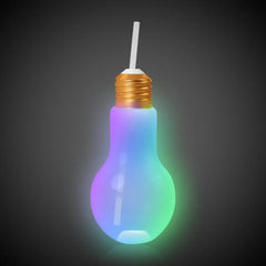 Light-Up Light Bulb Cup with Straw 16 oz