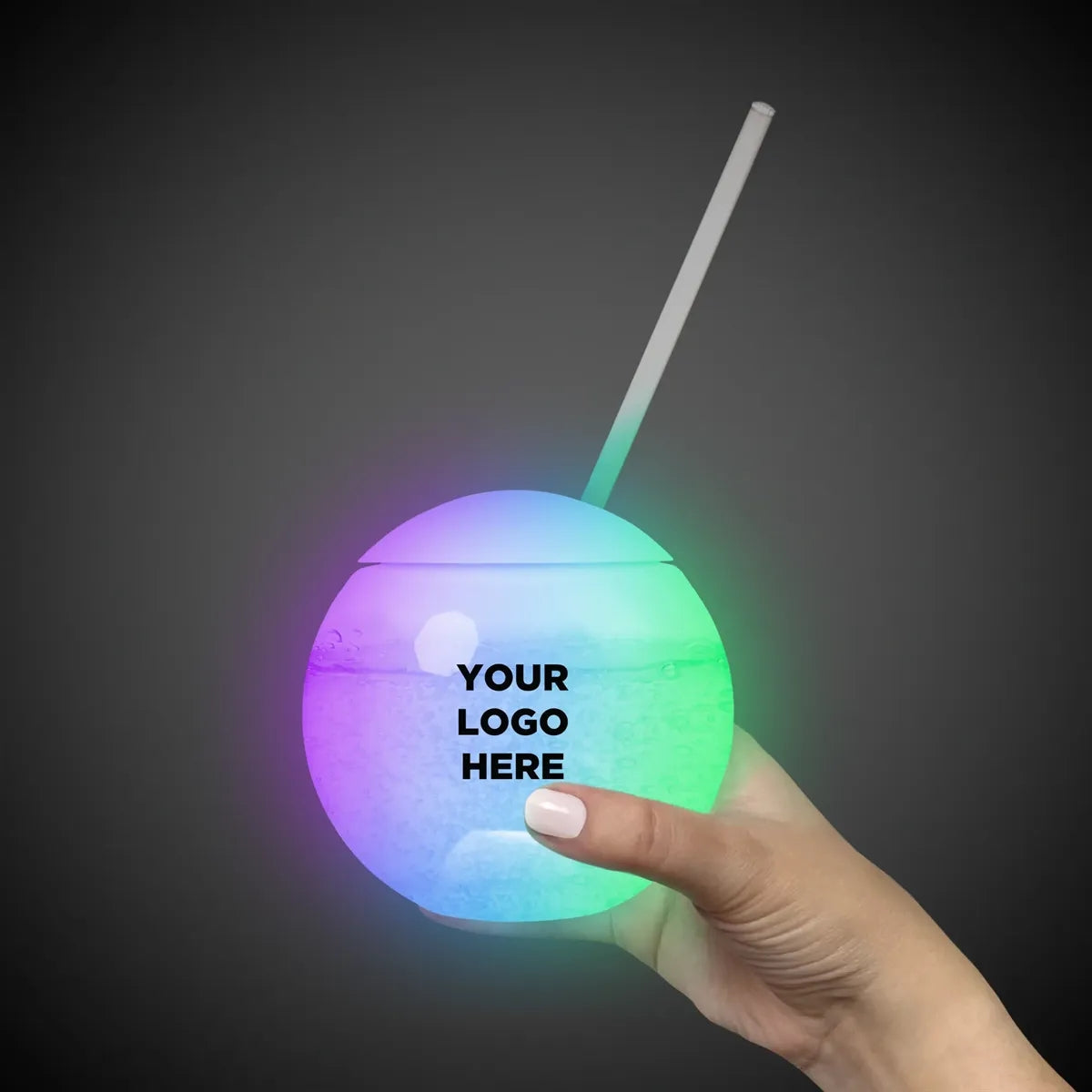 Light-Up Multi-Color Ball Tumbler with Straw 20 oz