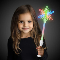 Light-Up Multi-Color Snowflake Wand 15"