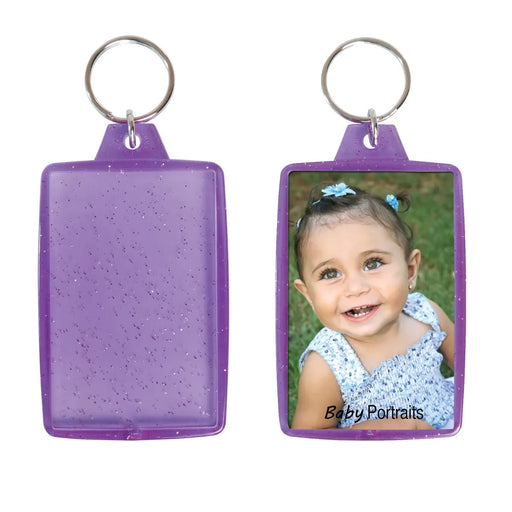 Translucent Sparkle Snap-In Key Tag — 2 1/4" x 3 1/2"