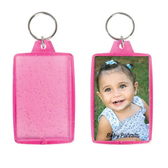 Translucent Sparkle Snap-In Key Tag — 2 1/4" x 3 1/2"