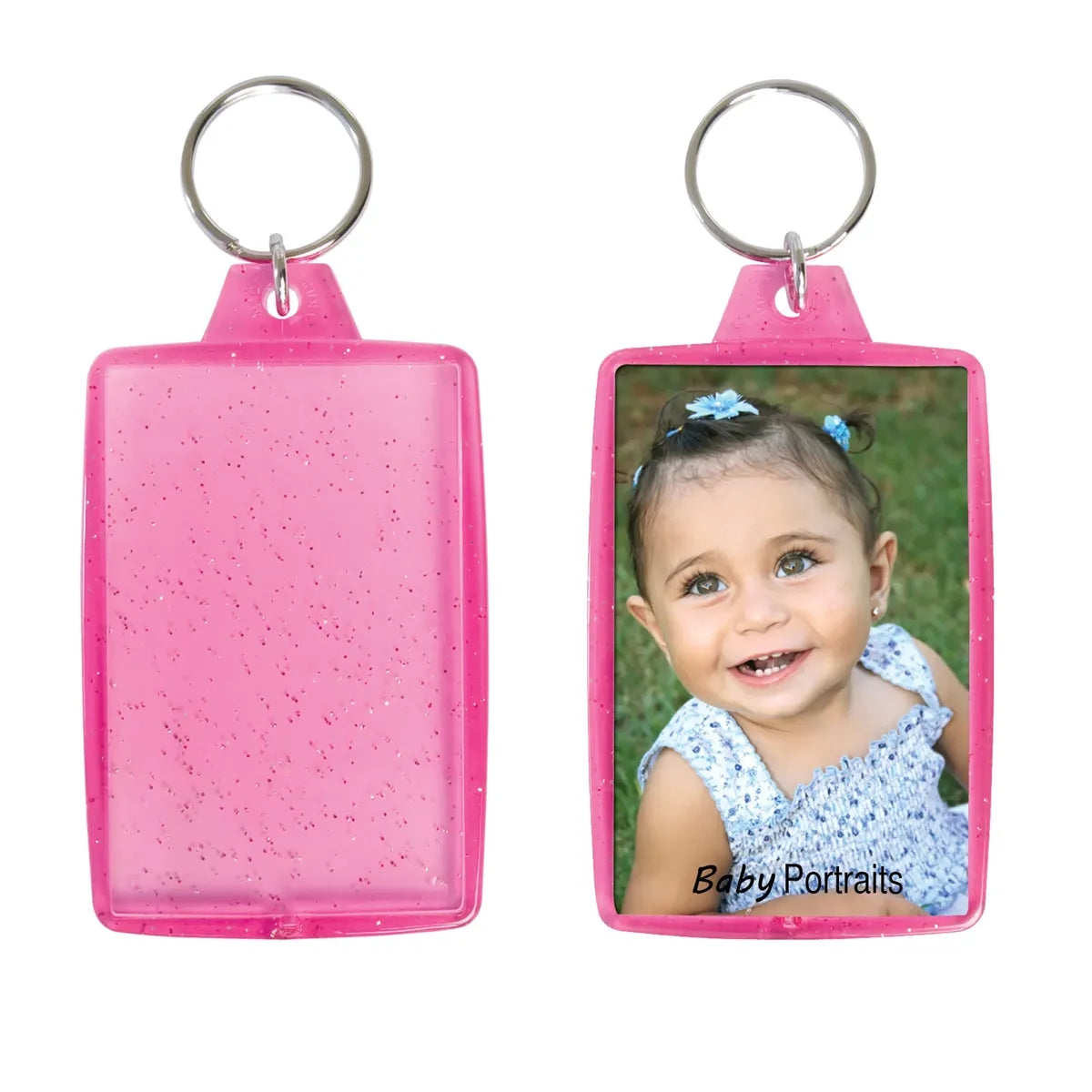 Translucent Sparkle Snap-In Key Tag — 2 1/4" x 3 1/2"
