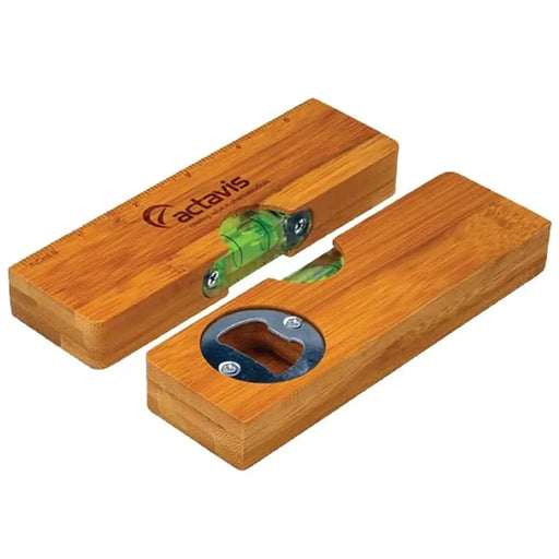 3-in-1 Bamboo Tool - Bottle Opener, Level, Ruler