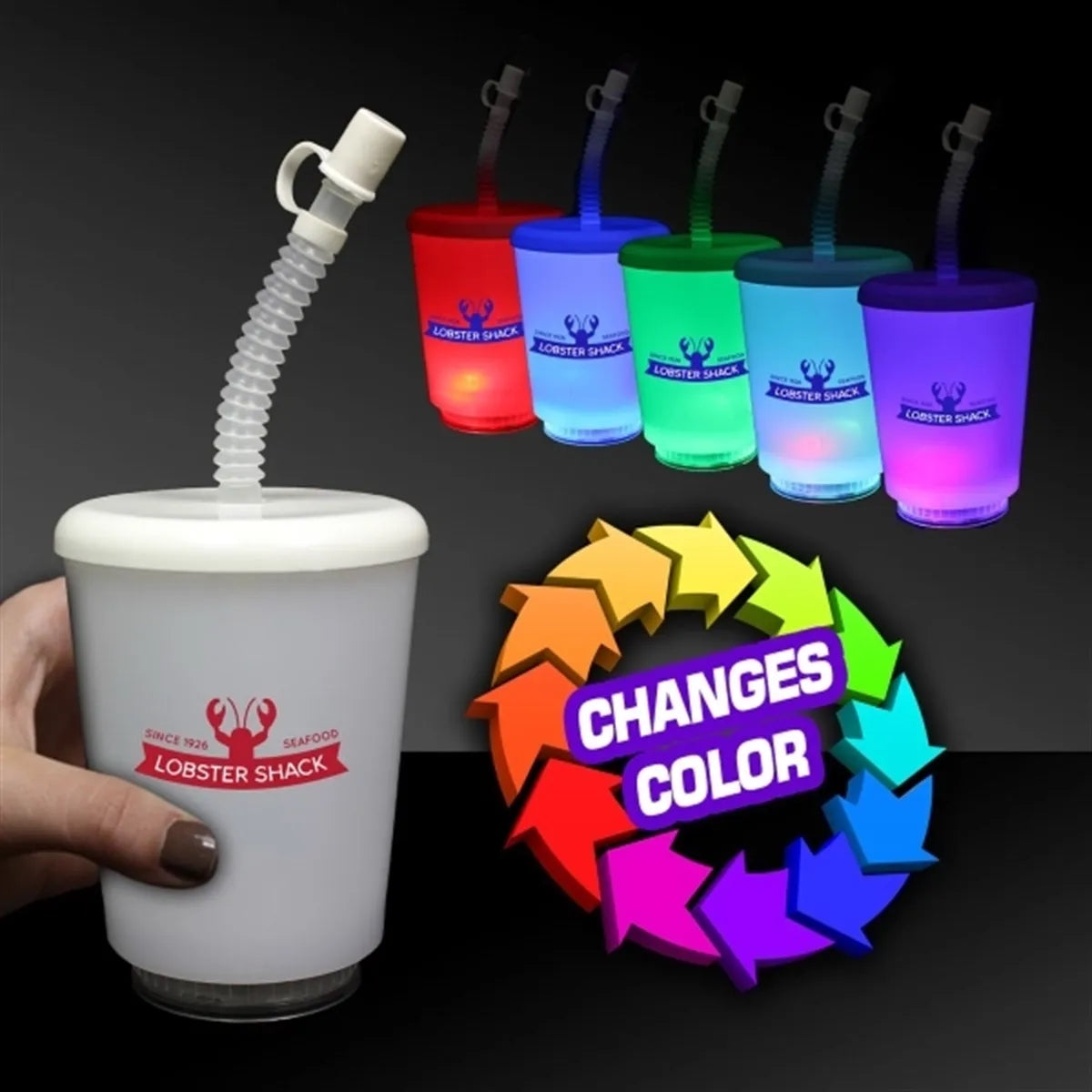 Light-Up Cup with Lid & Straw 12 oz