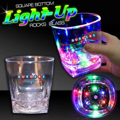 Light-Up Square-Bottom Rocks Glass 10 oz