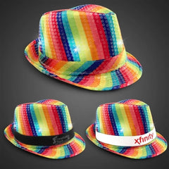Light-Up Sequin Fedora — Rainbow