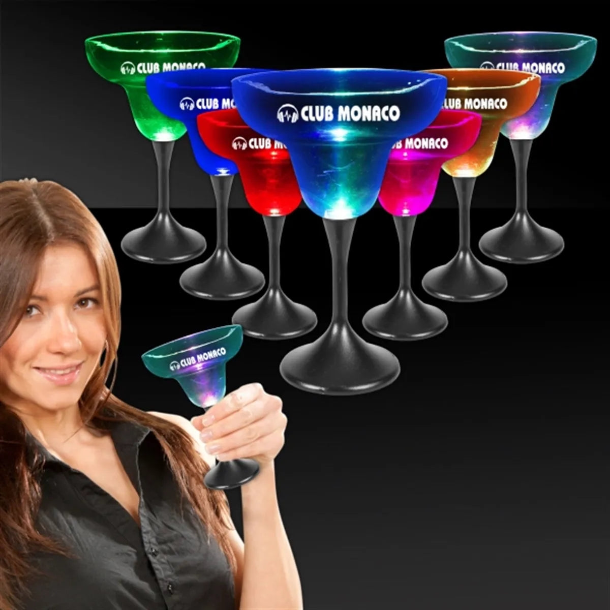 Light-Up Margarita Glass — Clear Top