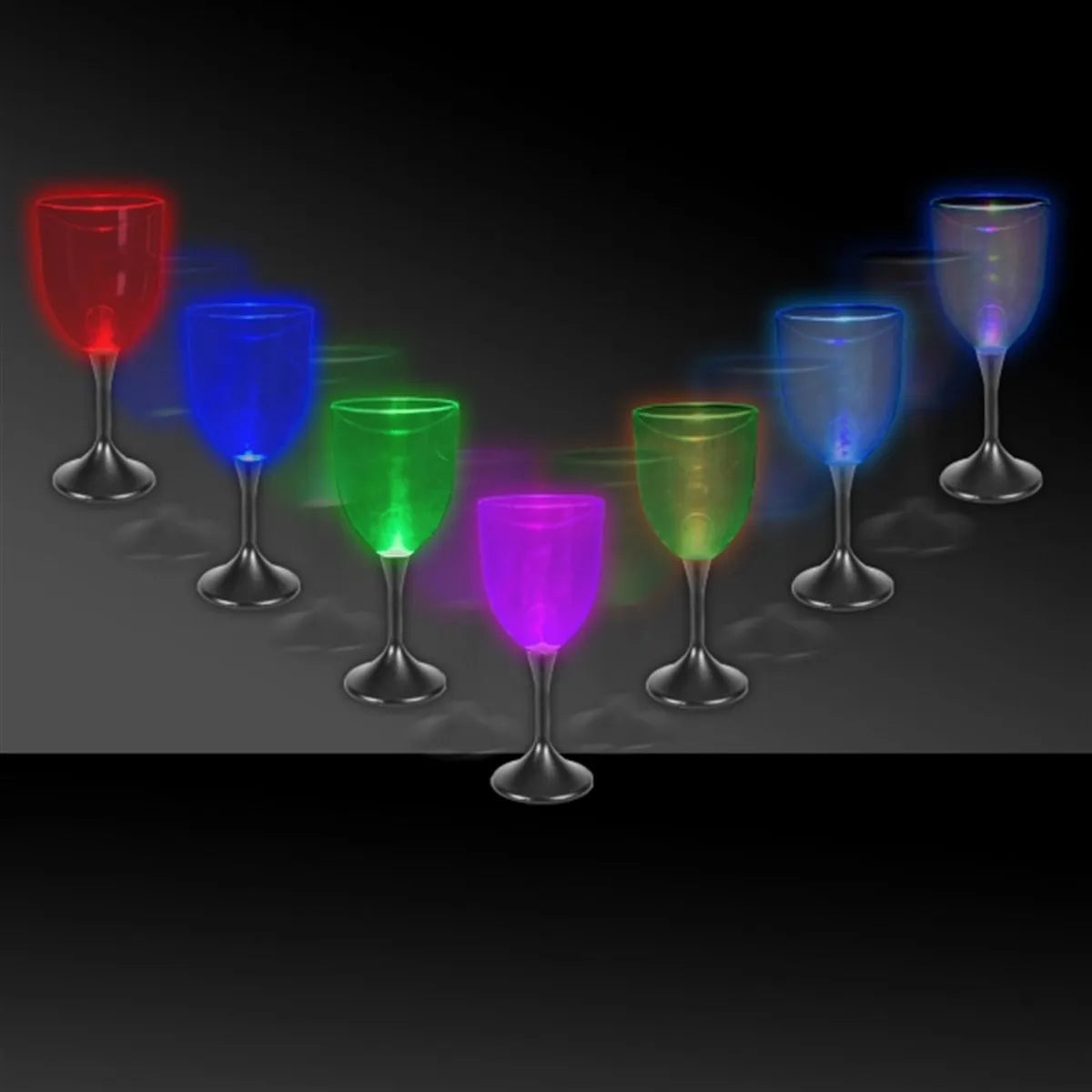 Light-Up Wine Glass 10 oz — Clear Top